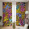 Colorful Zebra Leopard Pattern Print Blackout Pencil Pleat Curtains