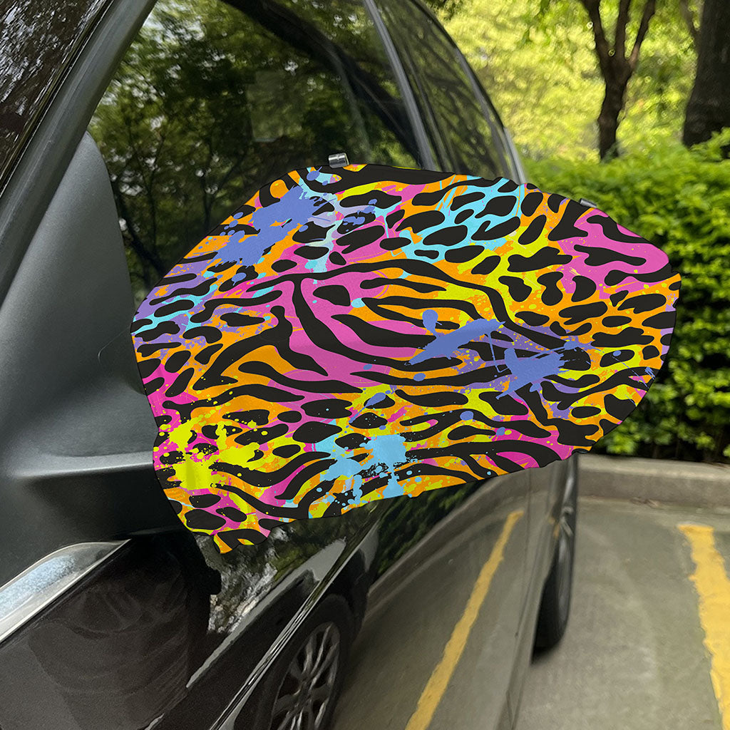 Colorful Zebra Leopard Pattern Print Car Side Mirror Covers