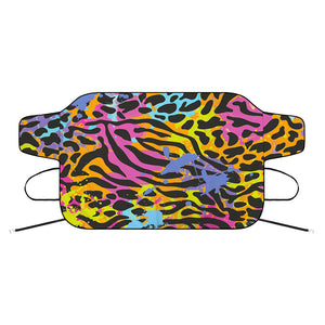 Colorful Zebra Leopard Pattern Print Car Windshield Snow Cover