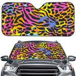 Colorful Zebra Leopard Pattern Print Car Windshield Sun Shade