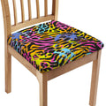 Colorful Zebra Leopard Pattern Print Chair Cushion Cover