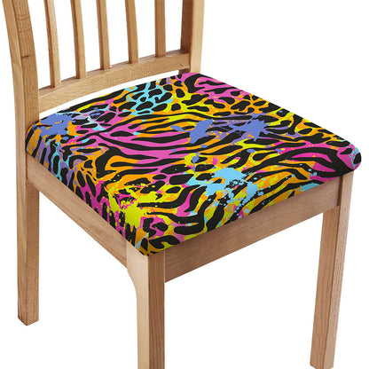 Colorful Zebra Leopard Pattern Print Chair Cushion Cover