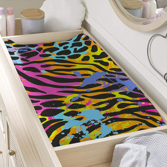 Colorful Zebra Leopard Pattern Print Changing Pad Cover