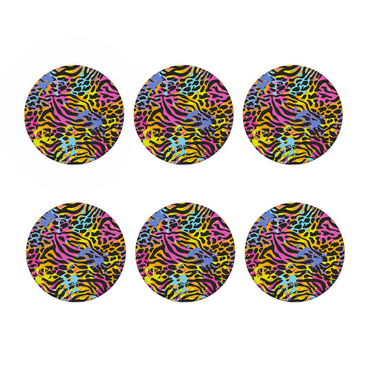 Colorful Zebra Leopard Pattern Print Coaster Set
