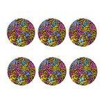 Colorful Zebra Leopard Pattern Print Coaster Set