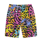 Colorful Zebra Leopard Pattern Print Cotton Shorts
