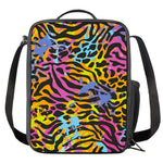 Colorful Zebra Leopard Pattern Print Crossbody Lunch Bag