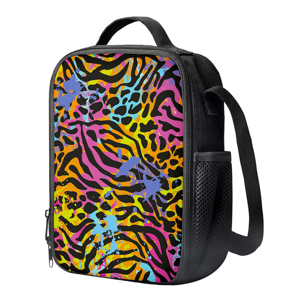 Colorful Zebra Leopard Pattern Print Crossbody Lunch Bag