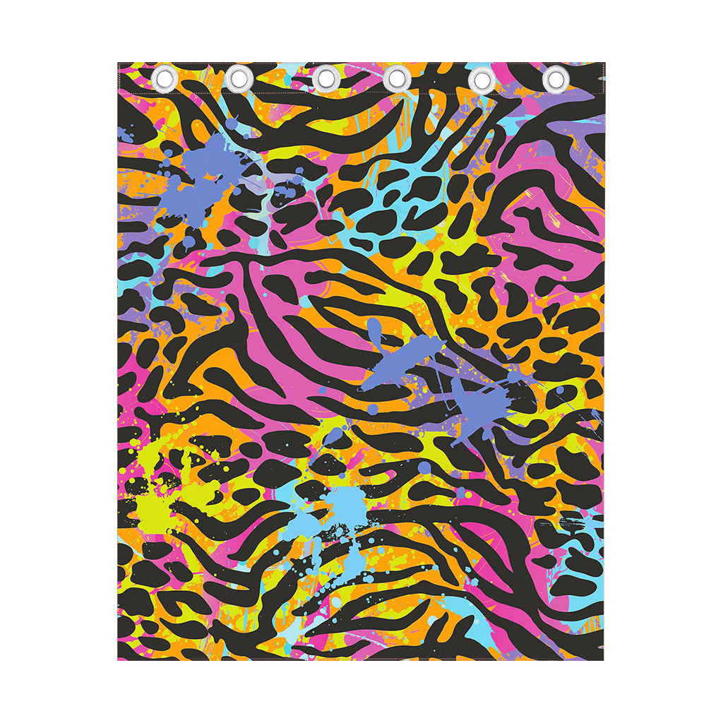 Colorful Zebra Leopard Pattern Print Curtain