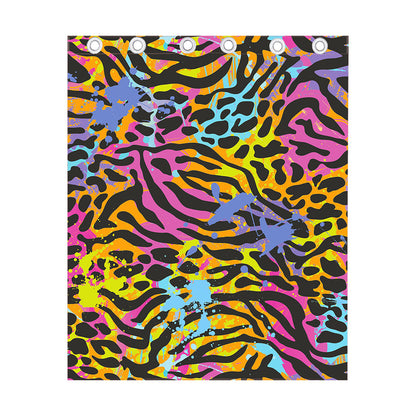Colorful Zebra Leopard Pattern Print Curtain