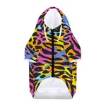 Colorful Zebra Leopard Pattern Print Dog Zip Up Hoodie