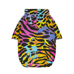 Colorful Zebra Leopard Pattern Print Dog Zip Up Hoodie