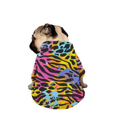 Colorful Zebra Leopard Pattern Print Dog Zip Up Jacket
