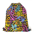 Colorful Zebra Leopard Pattern Print Drawstring Bag