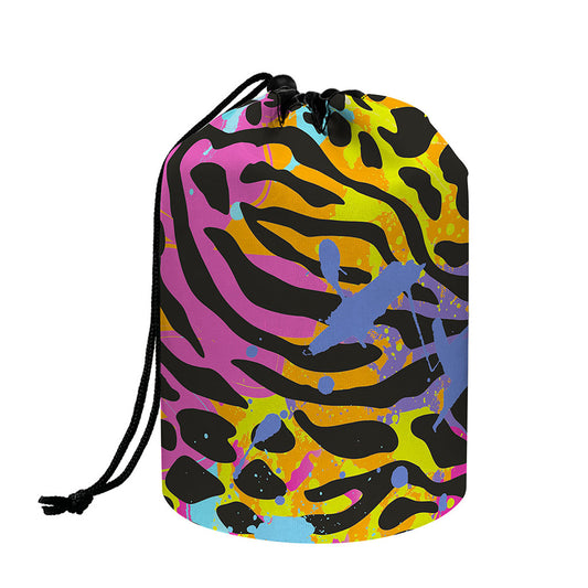 Colorful Zebra Leopard Pattern Print Drawstring Makeup Bag