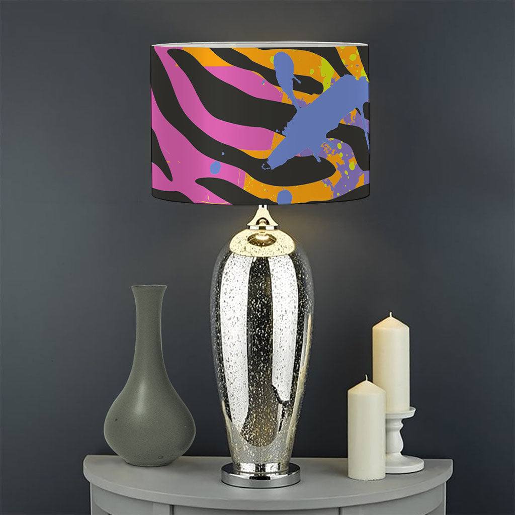 Colorful Zebra Leopard Pattern Print Drum Lamp Shade