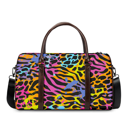 Colorful Zebra Leopard Pattern Print Duffle Bag