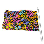 Colorful Zebra Leopard Pattern Print Flag