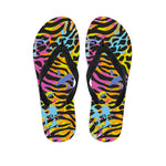 Colorful Zebra Leopard Pattern Print Flip Flops