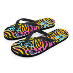 Colorful Zebra Leopard Pattern Print Flip Flops