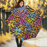 Colorful Zebra Leopard Pattern Print Foldable Umbrella