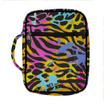 Colorful Zebra Leopard Pattern Print Front Pocket Bible Bag