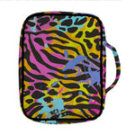 Colorful Zebra Leopard Pattern Print Front Pocket Bible Bag