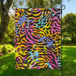Colorful Zebra Leopard Pattern Print Garden Flag