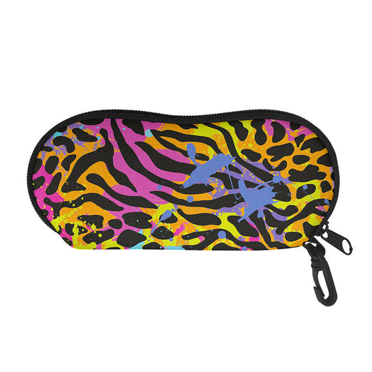 Colorful Zebra Leopard Pattern Print Glasses Case