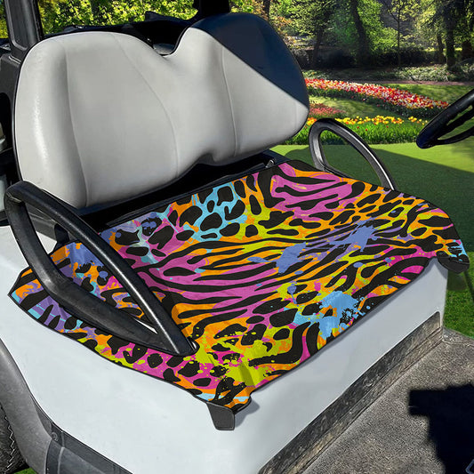 Colorful Zebra Leopard Pattern Print Golf Cart Seat Cover