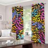 Colorful Zebra Leopard Pattern Print Grommet Curtains