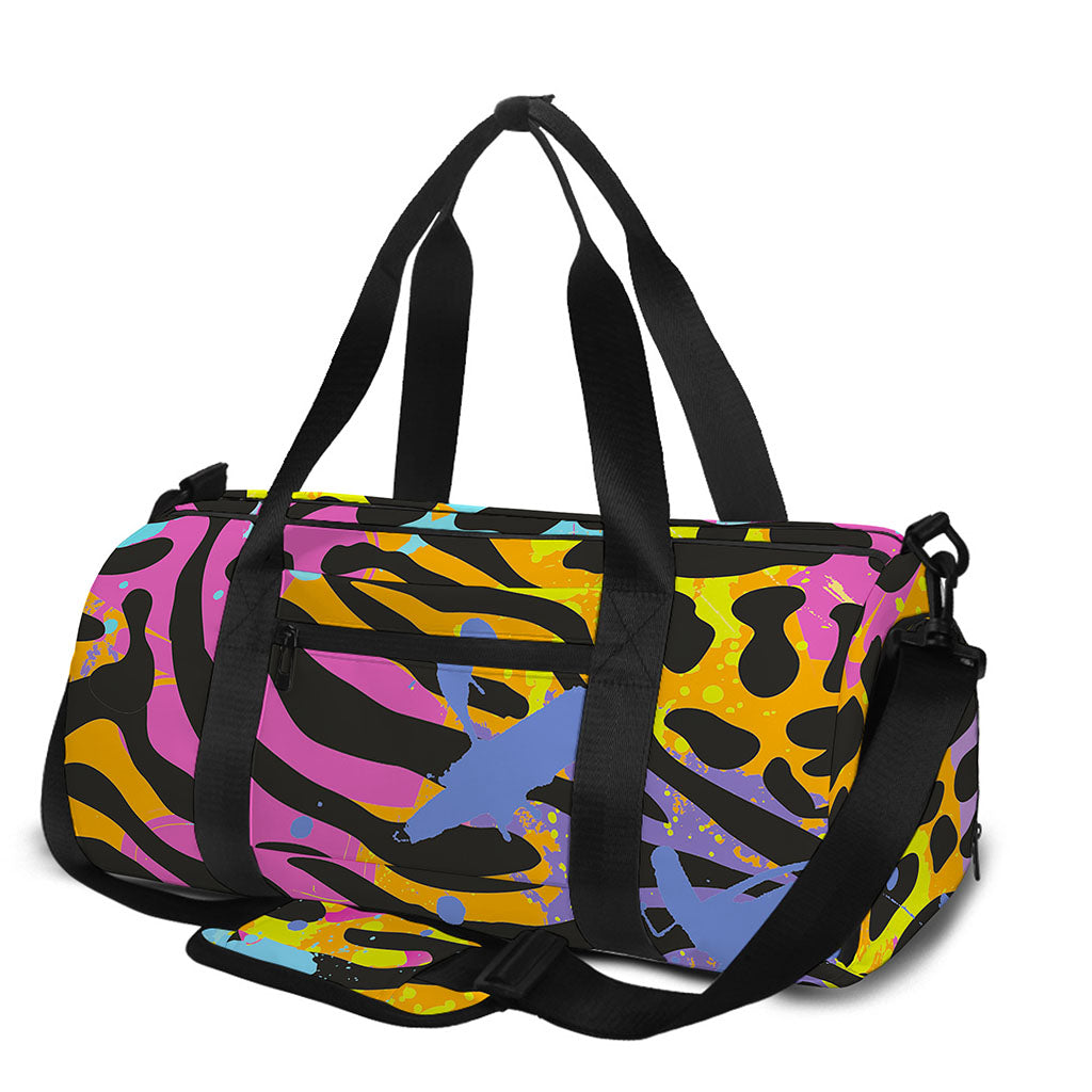 Colorful Zebra Leopard Pattern Print Gym Bag