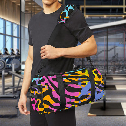 Colorful Zebra Leopard Pattern Print Gym Bag