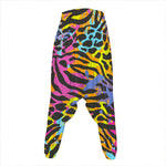 Colorful Zebra Leopard Pattern Print Hammer Pants