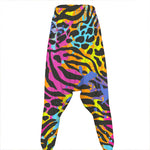 Colorful Zebra Leopard Pattern Print Hammer Pants
