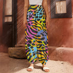 Colorful Zebra Leopard Pattern Print Harem Pants
