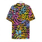 Colorful Zebra Leopard Pattern Print Hawaiian Shirt