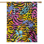 Colorful Zebra Leopard Pattern Print House Flag