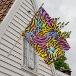 Colorful Zebra Leopard Pattern Print House Flag