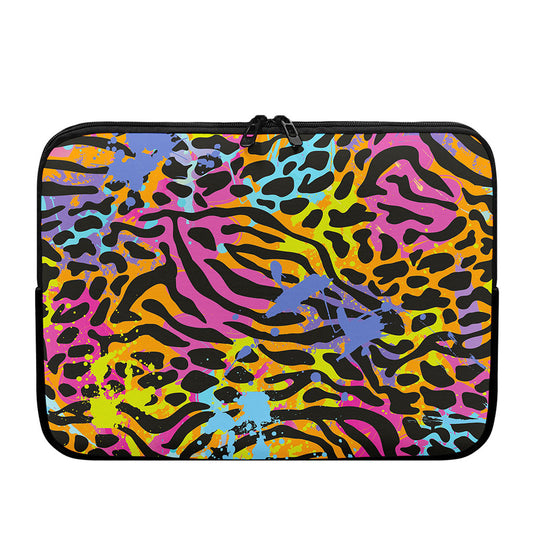 Colorful Zebra Leopard Pattern Print Laptop Sleeve