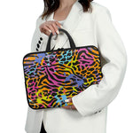 Colorful Zebra Leopard Pattern Print Laptop Sleeve With Handle