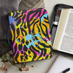 Colorful Zebra Leopard Pattern Print Leather Bible Cover