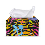 Colorful Zebra Leopard Pattern Print Leather Tissue Box Cover