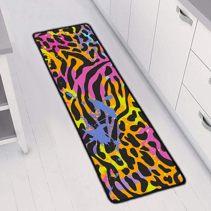Colorful Zebra Leopard Pattern Print Long Kitchen Mat