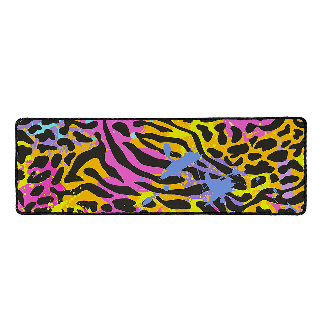 Colorful Zebra Leopard Pattern Print Long Kitchen Mat