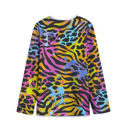Colorful Zebra Leopard Pattern Print Long Sleeve Short Coat