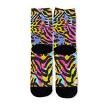 Colorful Zebra Leopard Pattern Print Long Socks