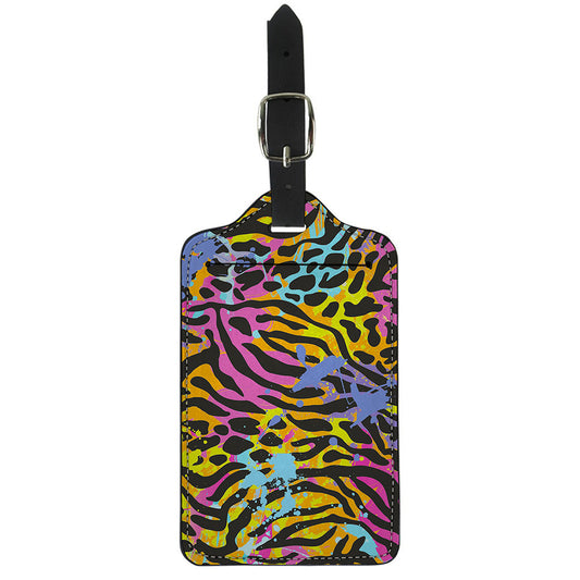 Colorful Zebra Leopard Pattern Print Luggage Tag
