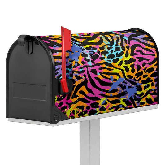 Colorful Zebra Leopard Pattern Print Mailbox Cover