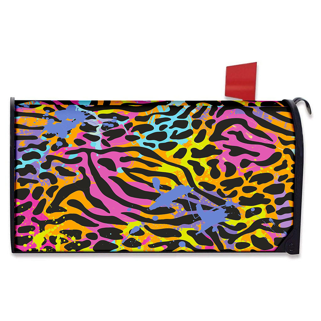 Colorful Zebra Leopard Pattern Print Mailbox Cover